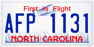 NC license plate AFP1131