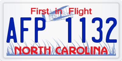 NC license plate AFP1132