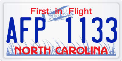NC license plate AFP1133
