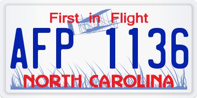 NC license plate AFP1136