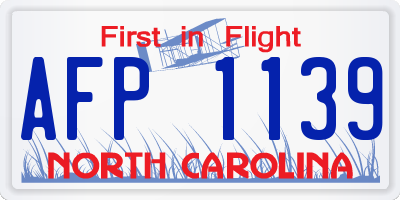 NC license plate AFP1139