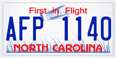 NC license plate AFP1140