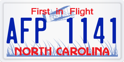 NC license plate AFP1141