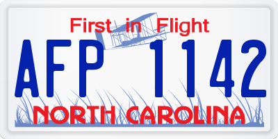 NC license plate AFP1142