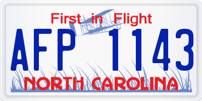 NC license plate AFP1143