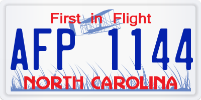 NC license plate AFP1144