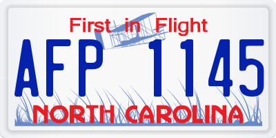 NC license plate AFP1145