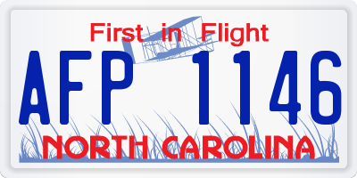 NC license plate AFP1146