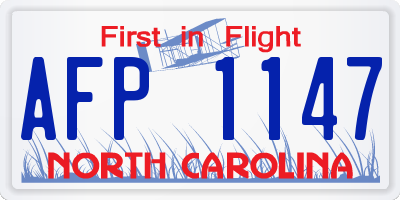NC license plate AFP1147