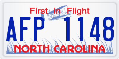 NC license plate AFP1148