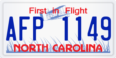 NC license plate AFP1149
