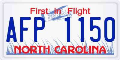 NC license plate AFP1150