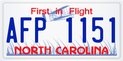 NC license plate AFP1151