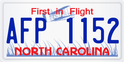 NC license plate AFP1152