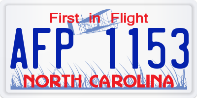 NC license plate AFP1153