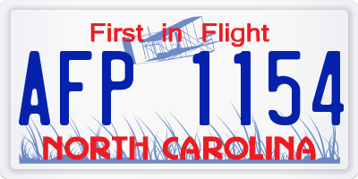 NC license plate AFP1154