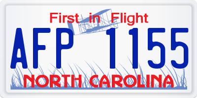 NC license plate AFP1155