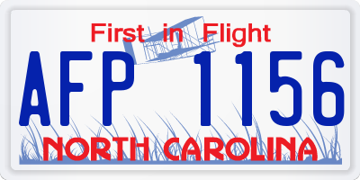 NC license plate AFP1156
