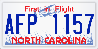 NC license plate AFP1157