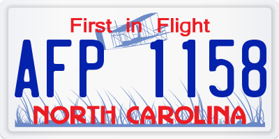 NC license plate AFP1158