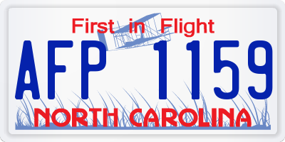 NC license plate AFP1159