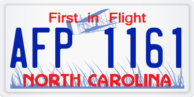 NC license plate AFP1161