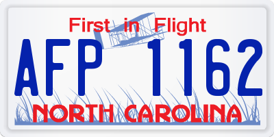 NC license plate AFP1162