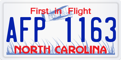 NC license plate AFP1163