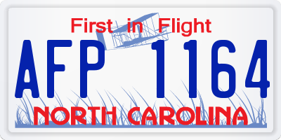 NC license plate AFP1164