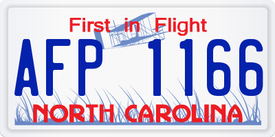 NC license plate AFP1166