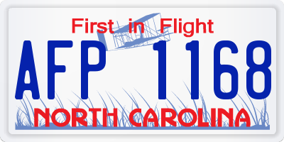 NC license plate AFP1168