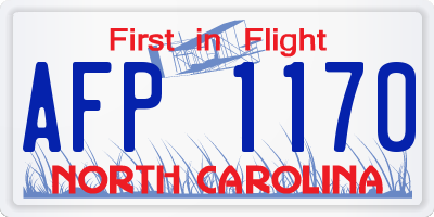 NC license plate AFP1170