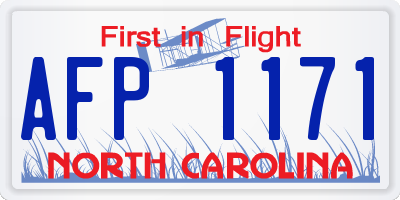 NC license plate AFP1171