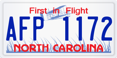 NC license plate AFP1172