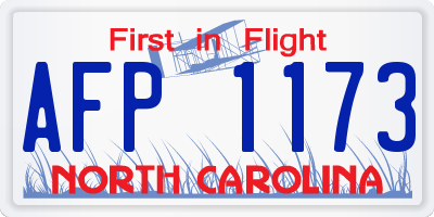 NC license plate AFP1173