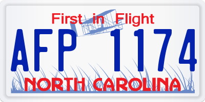 NC license plate AFP1174