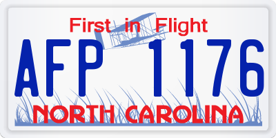 NC license plate AFP1176