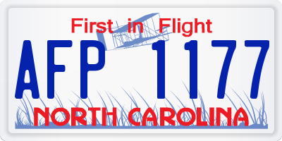 NC license plate AFP1177