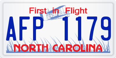 NC license plate AFP1179