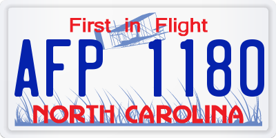 NC license plate AFP1180