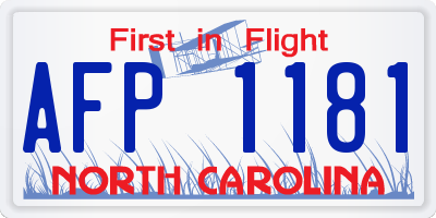 NC license plate AFP1181