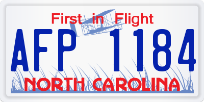 NC license plate AFP1184
