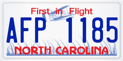 NC license plate AFP1185