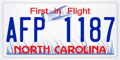 NC license plate AFP1187