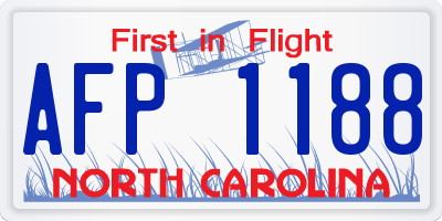 NC license plate AFP1188