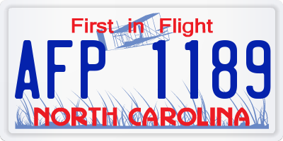 NC license plate AFP1189