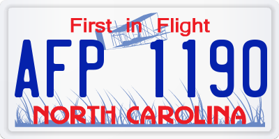 NC license plate AFP1190