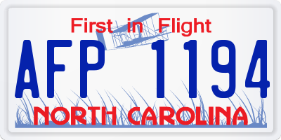 NC license plate AFP1194