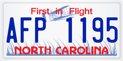 NC license plate AFP1195