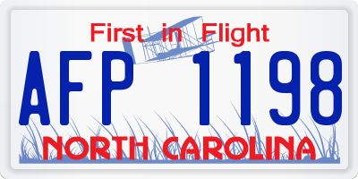 NC license plate AFP1198
